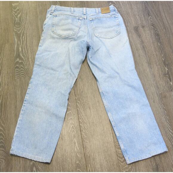LEE Distressed Jeans 34x30-actual 32x27  Men's Stone Washed Trashed Light Blue - Picture 7 of 12